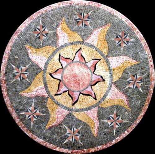 Marble Mosaic Medallion - Mosaic art medallion by marblepk.com mpk m 424 604x600