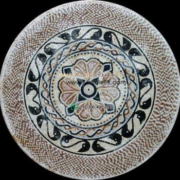 Marble Mosaic Medallion - Mosaic art medallion by marblepk.com mpk m 431 606x600