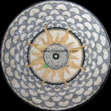 Marble Mosaic Medallion - Mosaic art medallion by marblepk.com mpk m 433 593x600
