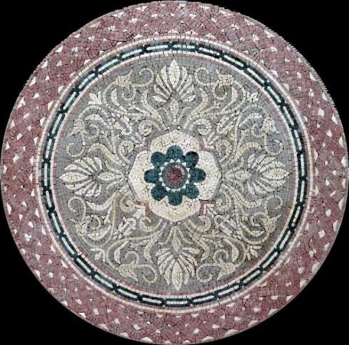 Marble Mosaic Medallion - Mosaic art medallion by marblepk.com mpk m 435 607x600
