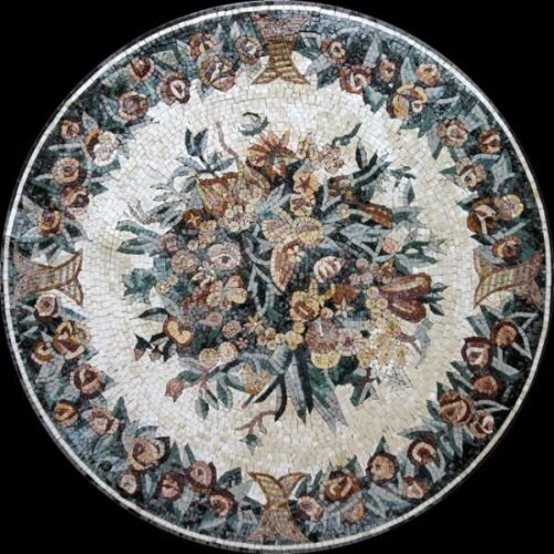 Marble Mosaic Medallion - Mosaic art medallion by marblepk.com mpk m 437 600x600