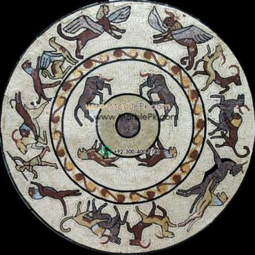 Marble Mosaic Medallion - Mosaic art medallion by marblepk.com mpk m 438 601x600