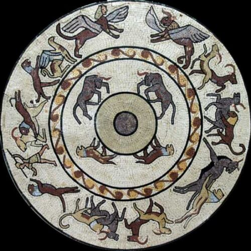 Marble Mosaic Medallion - Mosaic art medallion by marblepk.com mpk m 438 601x600