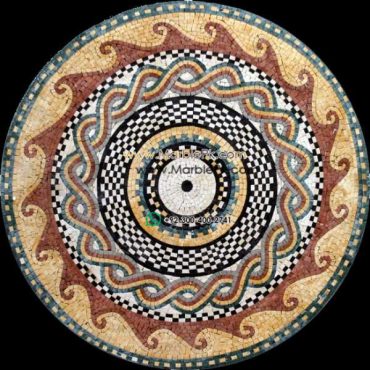 Marble Mosaic Medallion - Mosaic art medallion by marblepk.com mpk m 446 600x600