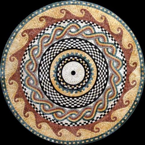 Marble Mosaic Medallion - Mosaic art medallion by marblepk.com mpk m 446 600x600