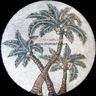 Marble Mosaic Medallion - Mosaic art medallion by marblepk.com mpk m 448 607x600