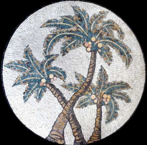 Marble Mosaic Medallion - Mosaic art medallion by marblepk.com mpk m 448 607x600