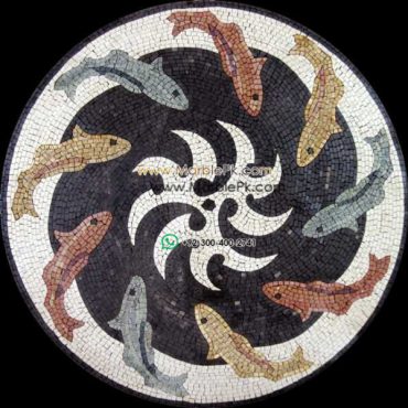 Marble Mosaic Medallion - Mosaic art medallion by marblepk.com mpk m 451 601x600