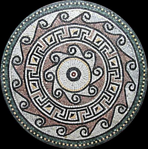 Marble Mosaic Medallion - Mosaic art medallion by marblepk.com mpk m 454 596x600