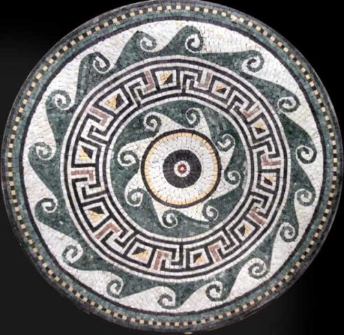 Marble Mosaic Medallion - Mosaic art medallion by marblepk.com mpk m 457 615x600