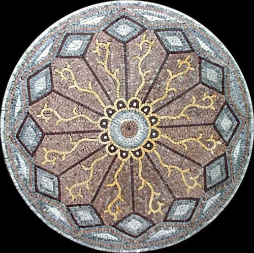 Marble Mosaic Medallion - Mosaic art medallion by marblepk.com mpk m 458 603x600