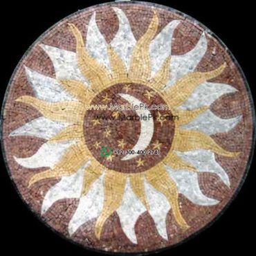 Marble Mosaic Medallion - Mosaic art medallion by marblepk.com mpk m 459 600x600