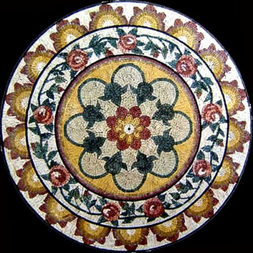 Marble Mosaic Medallion - Mosaic art medallion by marblepk.com mpk m 489 600x600