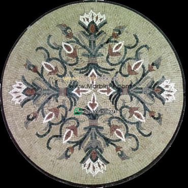 Marble Mosaic Medallion - Mosaic art medallion by marblepk.com mpk m 506 600x600