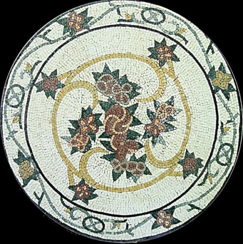 Marble Mosaic Medallion - Mosaic art medallion by marblepk.com mpk m 507 598x600
