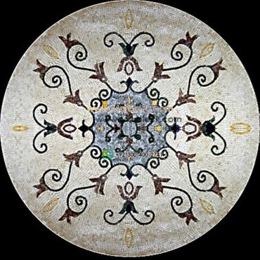 Marble Mosaic Medallion - Mosaic art medallion by marblepk.com mpk m 508 600x600