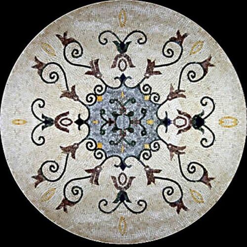 Marble Mosaic Medallion - Mosaic art medallion by marblepk.com mpk m 508 600x600