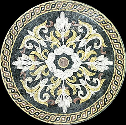 Marble Mosaic Medallion - Mosaic art medallion by marblepk.com mpk m 510 605x600