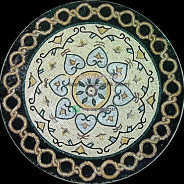 Marble Mosaic Medallion - Mosaic art medallion by marblepk.com mpk m 511 607x600
