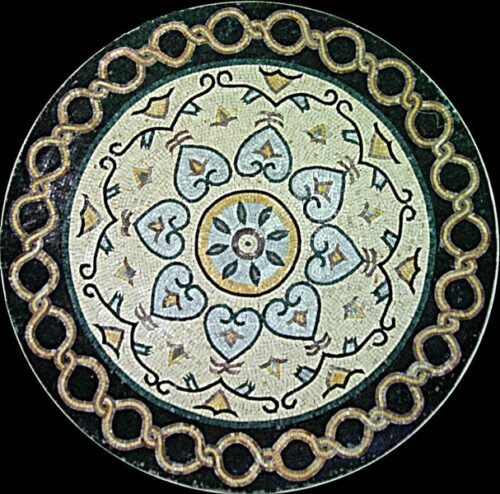 Marble Mosaic Medallion - Mosaic art medallion by marblepk.com mpk m 511 607x600