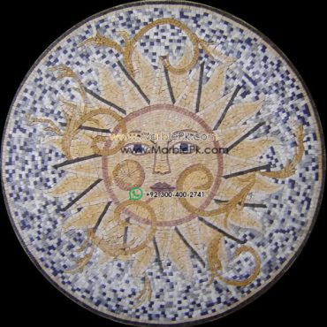 Marble Mosaic Medallion - Mosaic art medallion by marblepk.com mpk m 513 595x600