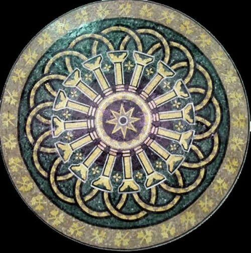 Marble Mosaic Medallion - Mosaic art medallion by marblepk.com mpk m 518 595x600