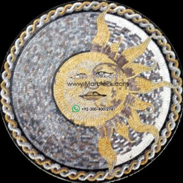 Marble Mosaic Medallion - Mosaic art medallion by marblepk.com mpk m 522 611x600