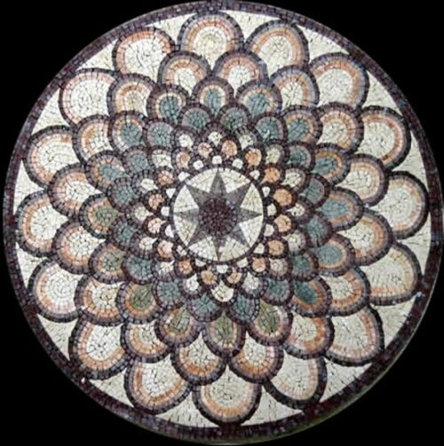 Marble Mosaic Medallion - Mosaic art medallion by marblepk.com mpk m 523 596x600