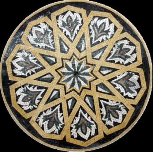 Marble Mosaic Medallion - Mosaic art medallion by marblepk.com mpk m 531 605x600