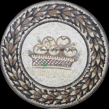 Marble Mosaic Medallion - Mosaic art medallion by marblepk.com mpk m 534 607x600