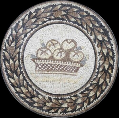 Marble Mosaic Medallion - Mosaic art medallion by marblepk.com mpk m 534 607x600