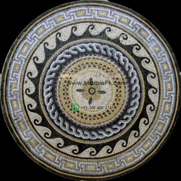 Marble Mosaic Medallion - Mosaic art medallion by marblepk.com mpk m 542 601x600