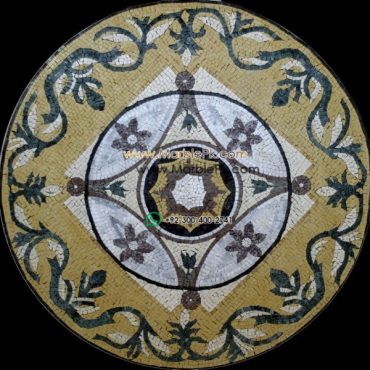 Marble Mosaic Medallion - Mosaic art medallion by marblepk.com mpk m 543 607x600