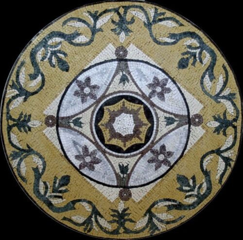 Marble Mosaic Medallion - Mosaic art medallion by marblepk.com mpk m 543 607x600