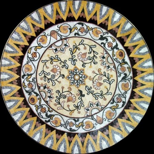 Marble Mosaic Medallion - Mosaic art medallion by marblepk.com mpk m 551 600x600