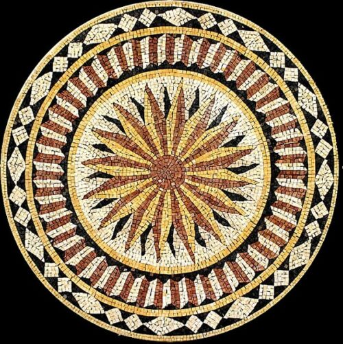 Marble Mosaic Medallion - Mosaic art medallion by marblepk.com mpk m 555 599x600