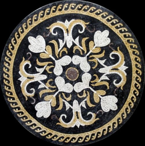 Marble Mosaic Medallion - Mosaic art medallion by marblepk.com mpk m 557 596x600