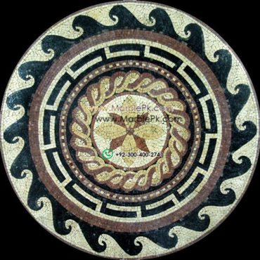 Marble Mosaic Medallion - Mosaic art medallion by marblepk.com mpk m 563 606x600