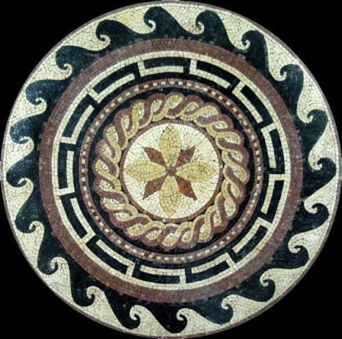 Marble Mosaic Medallion - Mosaic art medallion by marblepk.com mpk m 563 606x600