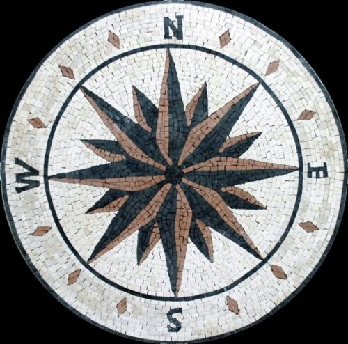 Marble Mosaic Medallion - Mosaic art medallion by marblepk.com mpk m 564 607x600