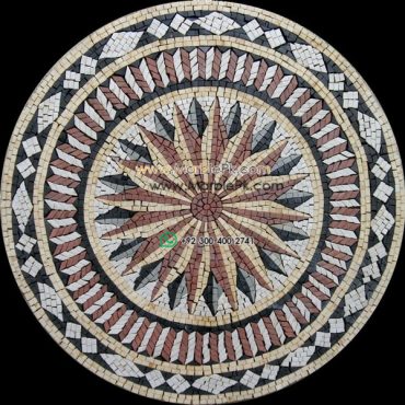 Marble Mosaic Medallion - Mosaic art medallion by marblepk.com mpk m 567 601x600