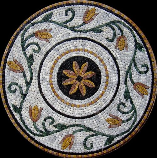 Marble Mosaic Medallion - Mosaic art medallion by marblepk.com mpk m 568 595x600