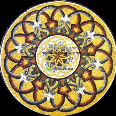 Marble Mosaic Medallion - Mosaic art medallion by marblepk.com mpk m 569 615x600
