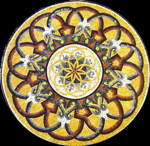Marble Mosaic Medallion - Mosaic art medallion by marblepk.com mpk m 569 615x600