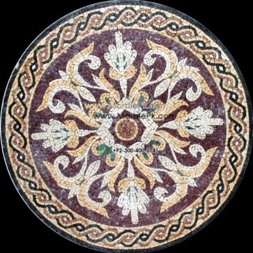 Marble Mosaic Medallion - Mosaic art medallion by marblepk.com mpk m 571 597x600