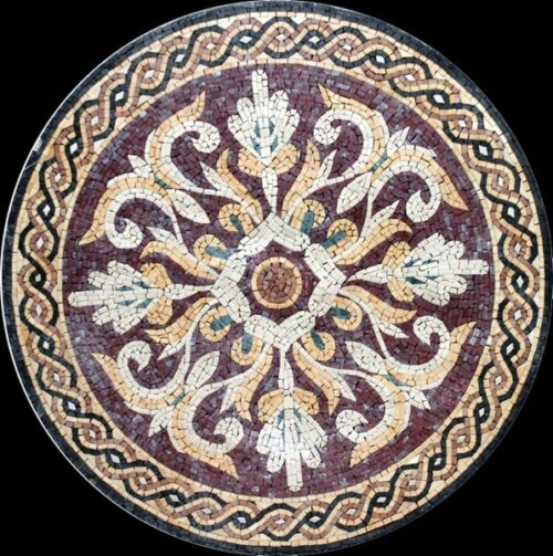Marble Mosaic Medallion - Mosaic art medallion by marblepk.com mpk m 571 597x600