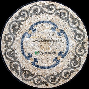 Marble Mosaic Medallion - Mosaic art medallion by marblepk.com mpk m 575 603x600