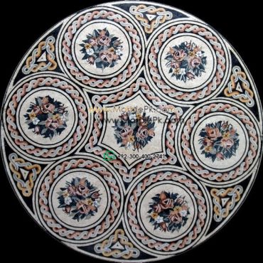 Marble Mosaic Medallion - Mosaic art medallion by marblepk.com mpk m 576 605x600