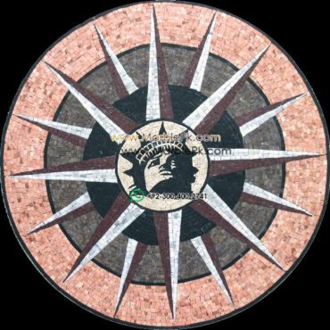 Marble Mosaic Medallion - Mosaic art medallion by marblepk.com mpk m 581 605x600