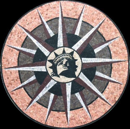 Marble Mosaic Medallion - Mosaic art medallion by marblepk.com mpk m 581 605x600